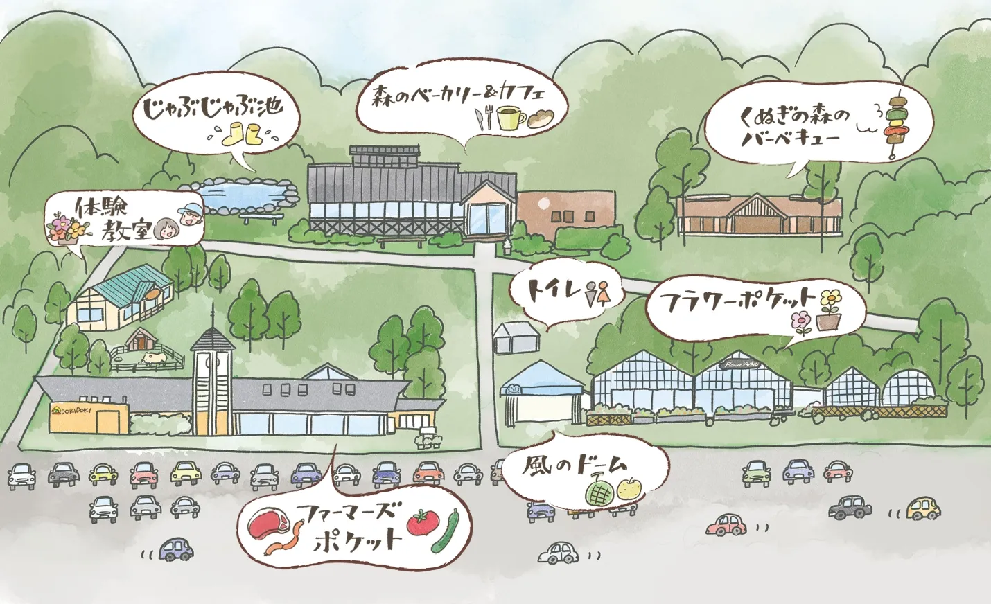 ポケットファームどきどき 茨城町店の施設マップ
